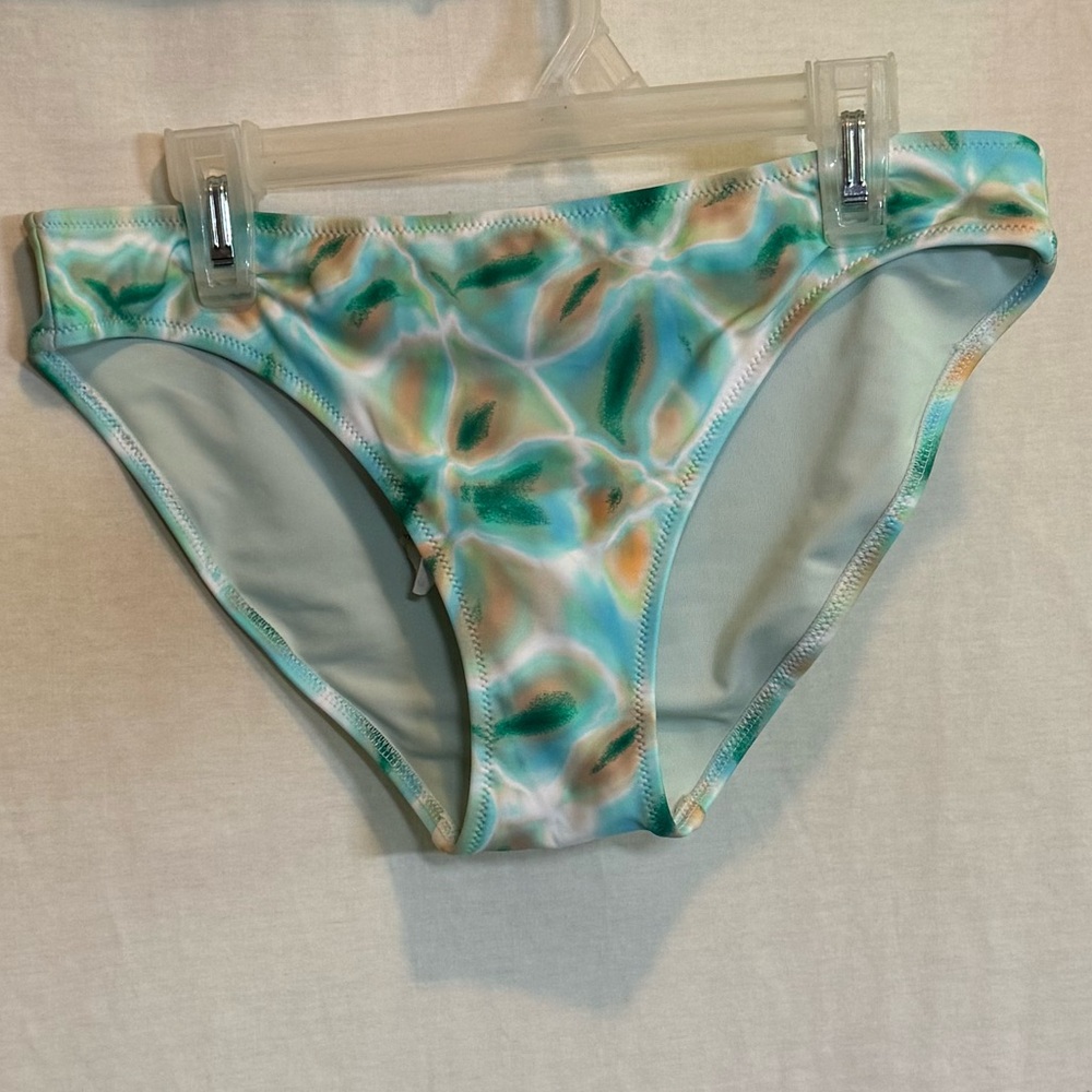 AA-381 Aerie NWT Blue & Tan Summer‎ Swim Bikini Bottoms Size M